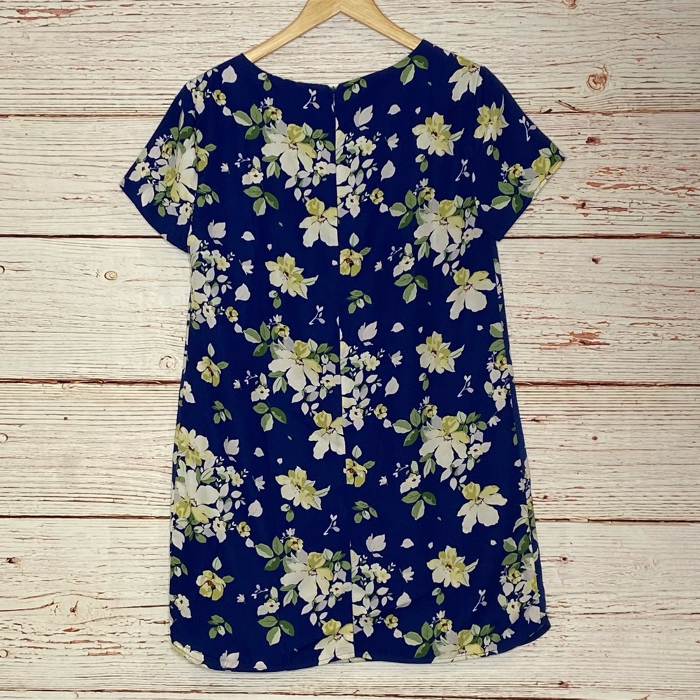 Lulus Floriana Navy Blue Floral Print Shift Dress Sz M - Picture 12 of 14